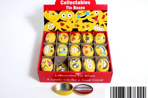 Nagrody dla małych pacjentów gabinetów lekarskich: A077D01 - Pudełeczko metalowe na drobiazgi - szalone emotikony