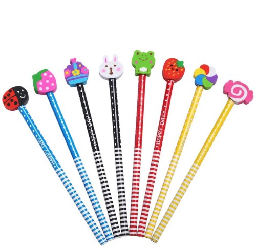 Nagrody dla dzielnych pacjentów gabinetów lekarskich: A086G - Ołówek ozdobny z nasadką - gumka do mazania, różne wzory