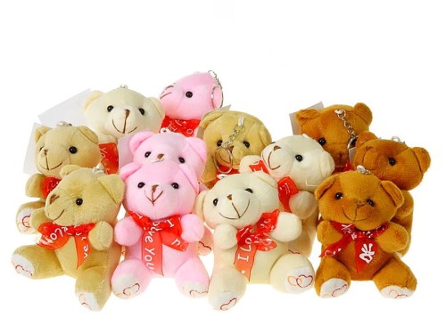 Nagrody dla dzielnego pacjenta: A034H02 - Misiaczek pluszowy z kokardką Love, 10 cm, BDC (Bardzo Dobra Cena)