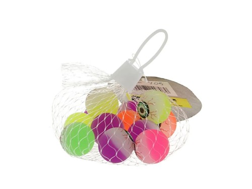 Nagrody dla dzielnych pacjentów gabinetów lekarskich: A075A05 - Piłeczki skaczące - kangurki dwukolorowe OKO 12 sztuk w siatce, średnica 25 mm