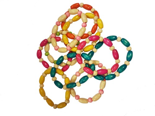 Nagrody dla grzecznego pacjenta: A350A06 - Bransoletka dziewczęca drewniana EKO, różne kolory