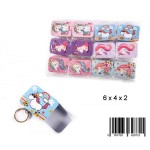 A023C04 - Brelok pudełeczko metalowe prostokątne z Jednorożcem