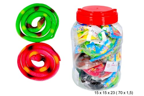 Nagrody dla dzielnych pacjentów gabinetów lekarskich: A070F04 - Wąż gumowy miękki, jak żywy, 70 cm, różne kolory