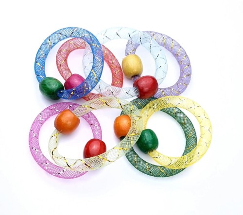 Nagrody dla dzielnych pacjentów gabinetów lekarskich: A350A08 - Bransoletka dziewczęca z siateczki z drobinkami brokatu