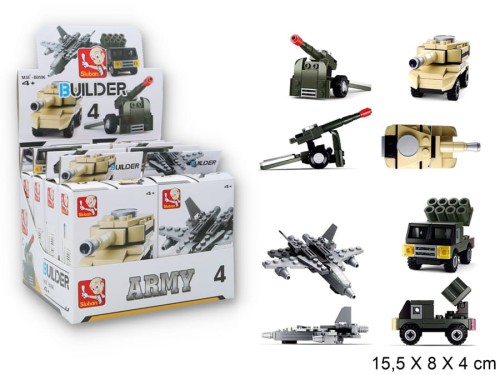 Nagrody dla dzielnych pacjentów gabinetów lekarskich: A900B03
Klocki Builder pojazdy wojskowe, różne wzory, 38-45 elementów