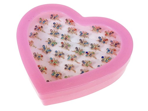 Nagrody dla dzielnych pacjentów gabinetów lekarskich: A144E17 - Pierścionki złote z motylkami, regulowane, opakowanie 36 sztuk