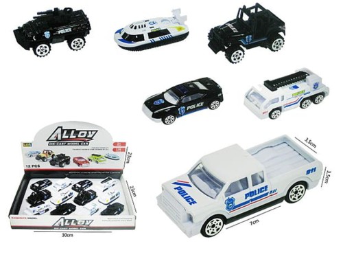 Nagrody dla małych pacjentów gabinetów lekarskich: A715G15 - Samochody metalowe policja, 7 cm, różne wzory
