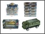 A715G20 - Samochód metalowy wojskowy w pudełeczku, 7 cm, różne wzory