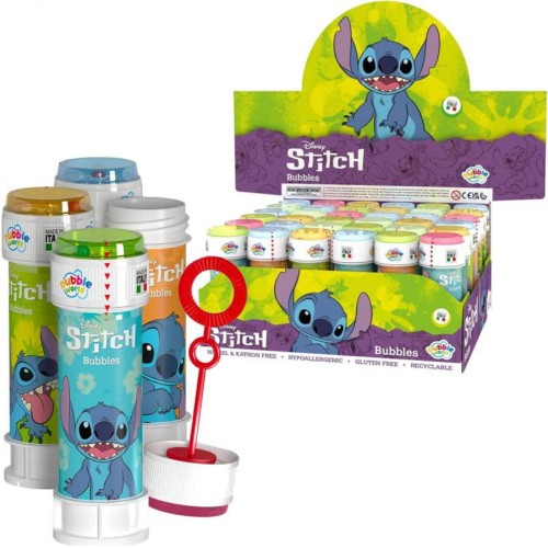 Nagrody dla dzielnych pacjentów gabinetów lekarskich: A054L33 - Bańki mydlane licencyjne wzory bajkowe STITCH 60 ml