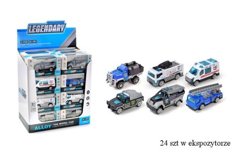 Nagrody dla dzielnych pacjentów gabinetów lekarskich : A712D01-Samochody metalowe w pudełeczku,służby ratunkowe , skala 1:64