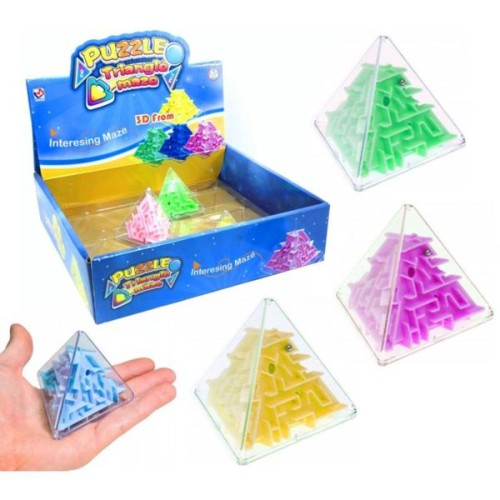 Nagrody dla dzielnych pacjentów: A950A04 - Labirynt Piramidka 3D - zabawka zręcznościowa ze stalową kulką