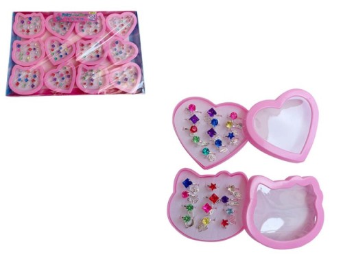 Nagrody dla dzielnych pacjentów gabinetów lekarskich: A110D02 - Pierścionki srebrne z brylantem i z dewizką (regulowane) zestaw 12 sztuk NOWOŚĆ