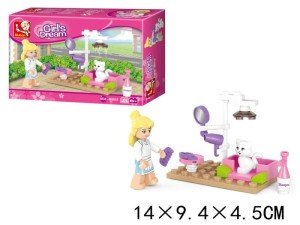 A901A01 - Klocki dla dziewczynek  Zwierzęcy salon urody