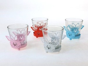 A970 - Świecznik szklany z motylkiem 